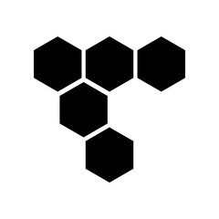 Fototapeta na wymiar Black Abstract Honeycomb Shaped Icon