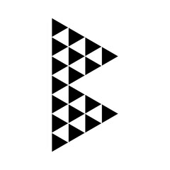 Black Abstract Letter B Icon with Multiple Triangles