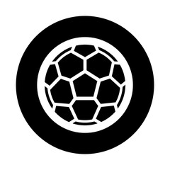 Obraz premium Black Abstract Round Football Icon