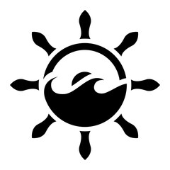 Black Abstract Simplistic Steering Wheel Icon