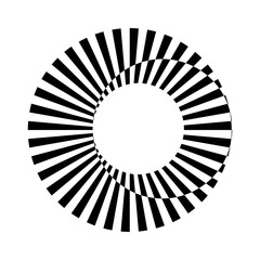 Black Abstract Striped Icon with Overlapping Circles