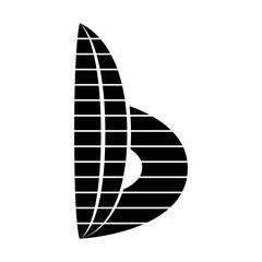 Black Abstract Striped Lowercase Letter B Icon