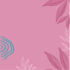 Fototapeta na wymiar Design banner frame background with beautiful. background for design. Colorful background with tropical plants. Place for your text.