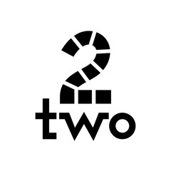 Black Symbol for Number 2 on a White Background - Icon 2