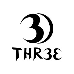 Black Symbol for Number 3 on a White Background - Icon 3