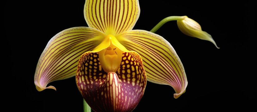 Paphiopedilum staminode close up orchid