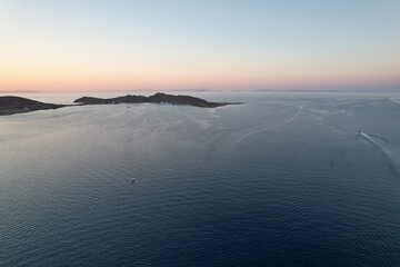 Aerial views from over the town of Naousa on the Greek Island of Paros