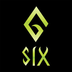 Colorful Glossy Number 6 Icon on a Black Background - Icon 6