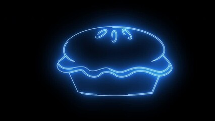 An animation forms a pie icon with a neon saber effect - Powered by Adobe