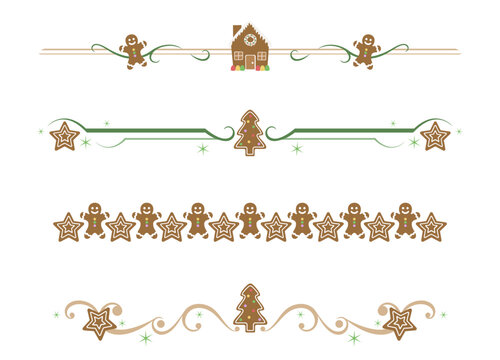 A set of gingerbread cookie style dividers
