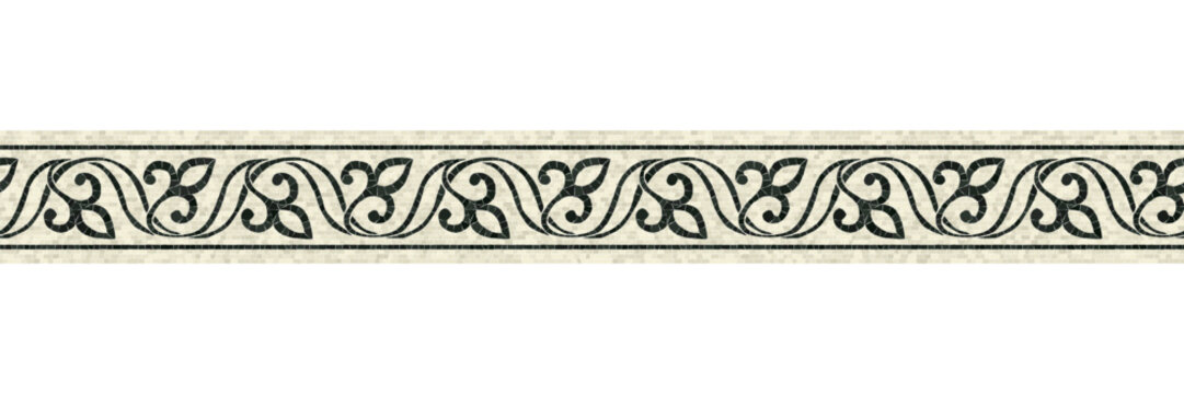 Horizontal border mosaic tiles, vector pattern