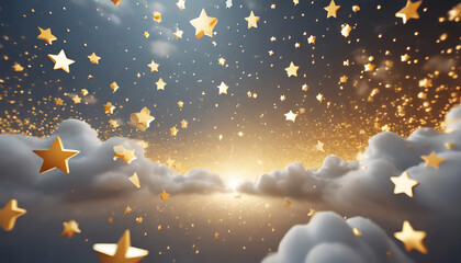 enchanting 3d gold stars rain a celestial delight for the eyes