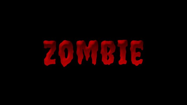 zombie with blood drop writing effect with lightning flashes with greenscreen scream helloween looping alpha 4k theme