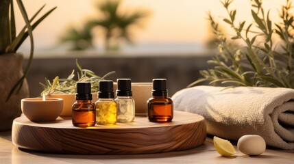 Tranquil scene of essential oils and gentle rubs for ultimate relaxation