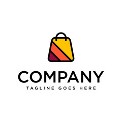 Modern E commence logo shopping bag