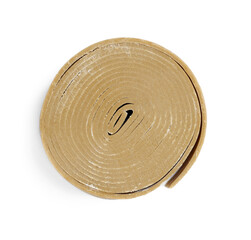 Roll of tasty bubble gum isolated on white, top view