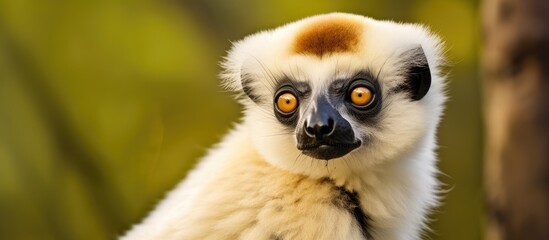 Silky sifaka a lemur found in Madagascar