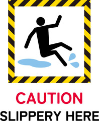 転倒注意・足元注意のアイコン（英語）