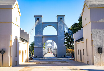 Entrance to Waco Suspension Bridge
