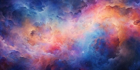 Obraz na płótnie Canvas Abstract Celestial Dreamscape: An image resembling an ethereal dreamscape with celestial bodies, galaxies, and cosmic swirls in rich, cosmic hues, offering a sense of wonder