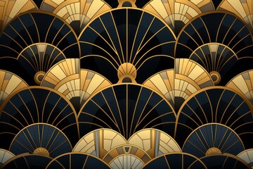 Art deco pattern with intricate geometric designs