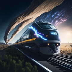 train in highspeed surreal Generative AI