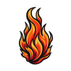 fire flames on white