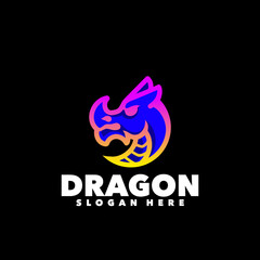 Dragon line gradient colorful logo 