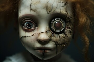 Creepy dolls with hauntingly realistic eyes.