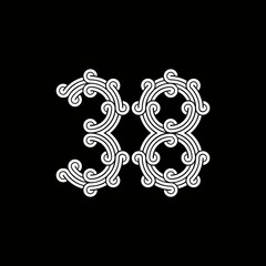 the logo consists of the number 8 and 3. Outline and elegant.
