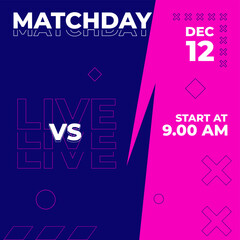 Blue social media template for sport match