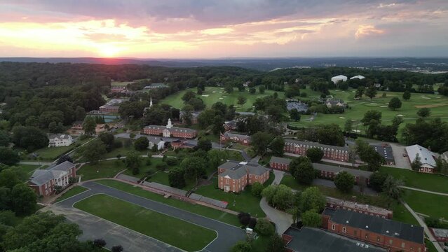Aerial View of Valley Forge Military Academy at Sunset
