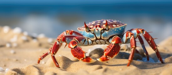 Leopard Crab on the sand