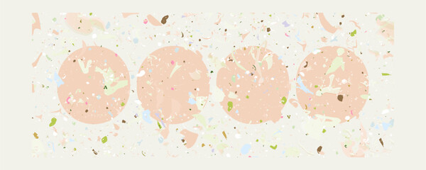 Background pastel muted colors seamless terrazzo patterns. Pattern for ceramics marble natural stone. Vector stock illustration textured shapes in vibrant color