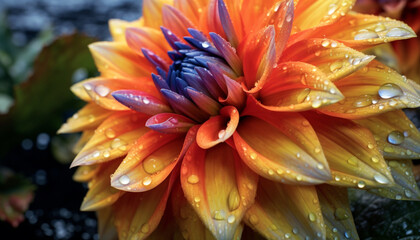 A vibrant bouquet of multi colored flowers in a meadow generated by AI