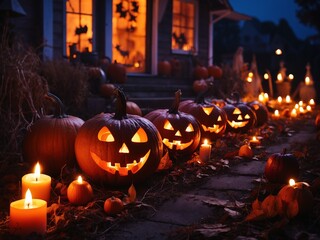 halloween pumpkin on the street