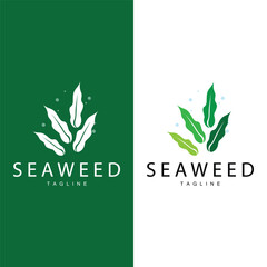 Seaweed Logo Design, Underwater Plant Design Illustrations, Cosmetics and Food Ingredient