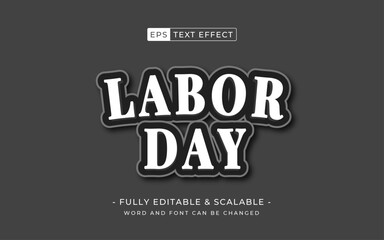 Obraz premium Labor day 3d text, Editable text effect