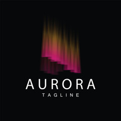 Aurora Logo, Simple Aurora Nature Scenery Design Color Gradation, Vector Icon Template, Illustration
