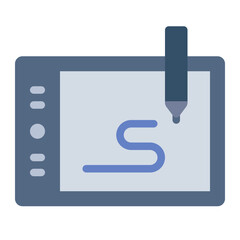 Pen Tablet color flat icon