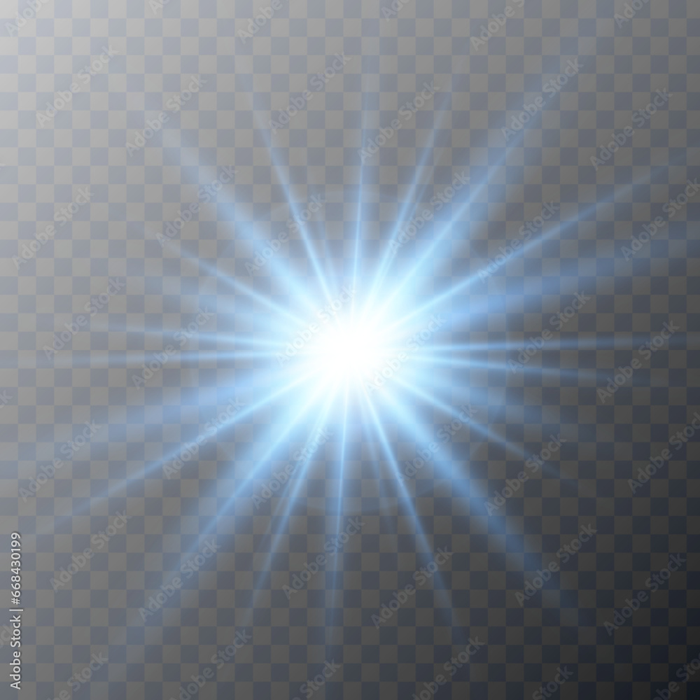 Canvas Prints blue flare. glow star with magic rays. realistic light flash. sun glare effect. star explosion with 