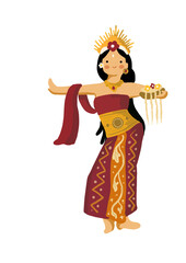 traditional bali dance illustration