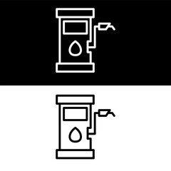 Fuel Pump Icon, Black and White Version Design