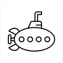 military submarine watercraft sub vector icon for website vector illustration on white background