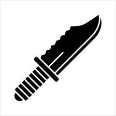 Knife sign icon. Edged weapons symbol. Stab or cut. Hunting equipment. vector illustration on white background