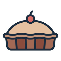 Pie color filled line icon