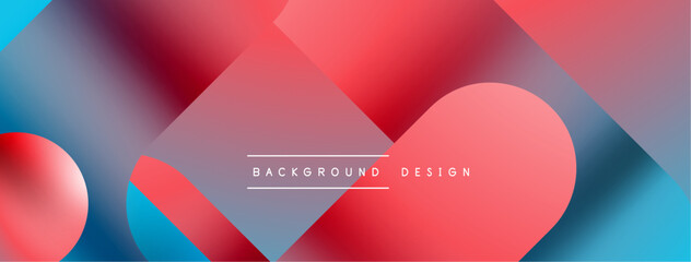 Simple geometric forms - dynamic geometric abstract background. Visual symphony of shapes and lines design for wallpaper, banner, background, landing page, wall art, invitation, prints, posters