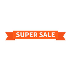 Super Sale In Orange Rectangle Ribbon Shape For Advertising Business
