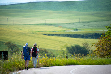 Obraz premium Trekkers in Tuscany - Italy