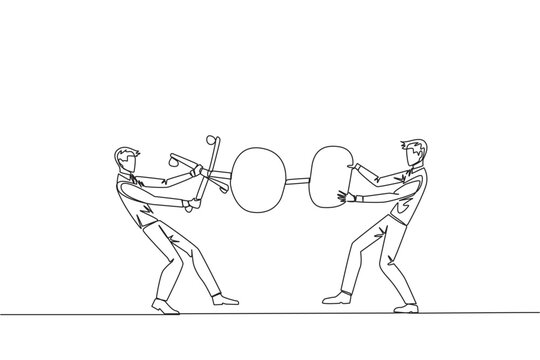 businessmen pulling chair, tug of war, line art clip art preview